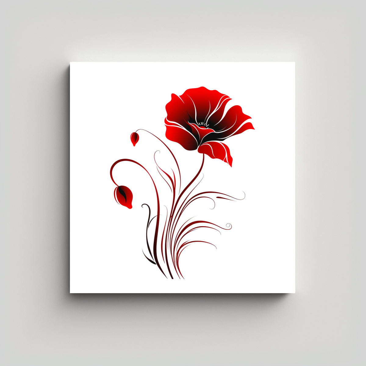 FLOR DE AMAPOLA VECTORIAL: COMPOSICIÓN ORIGINAL 20X20 CM - 1