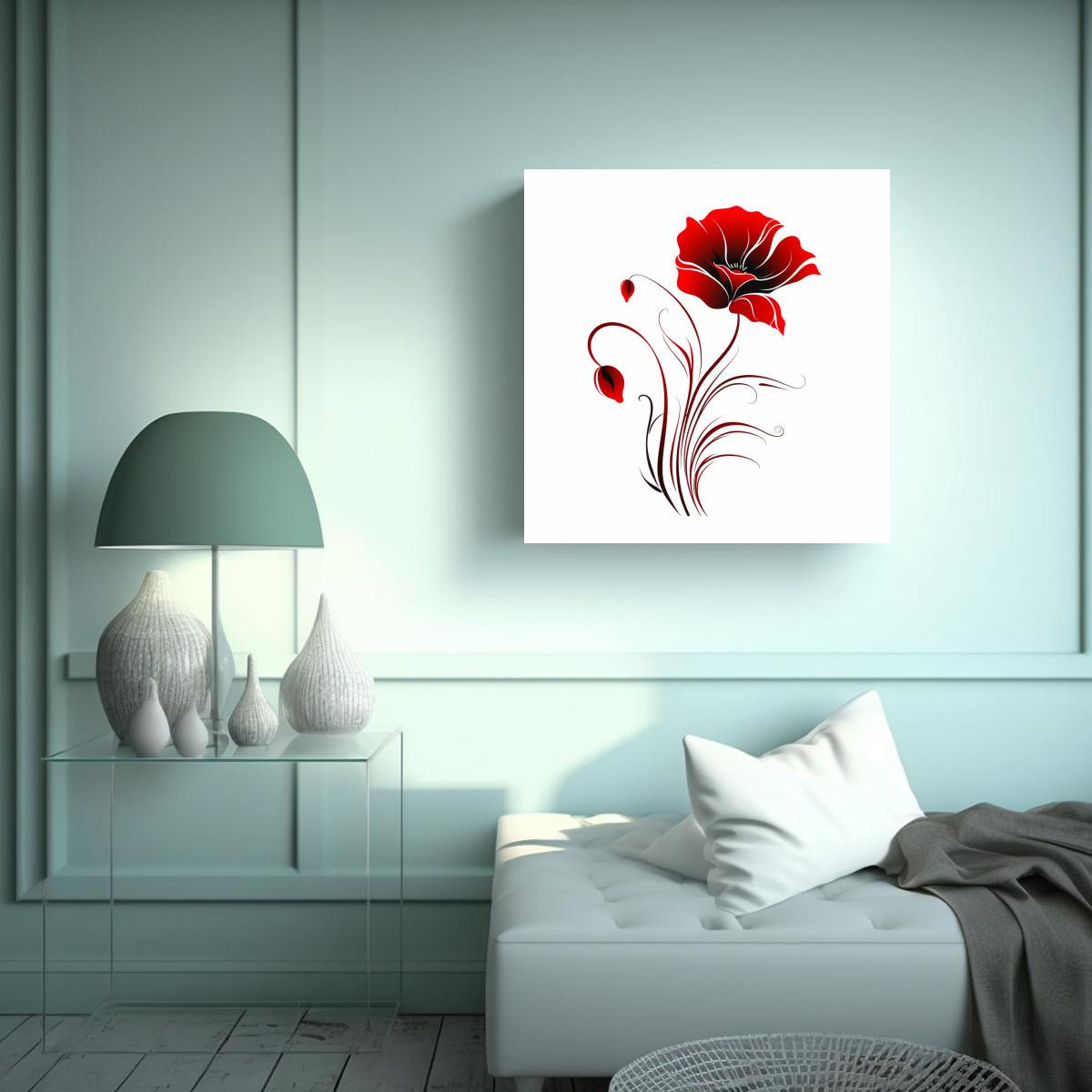 FLOR DE AMAPOLA VECTORIAL: COMPOSICIÓN ORIGINAL 20X20 CM - 2