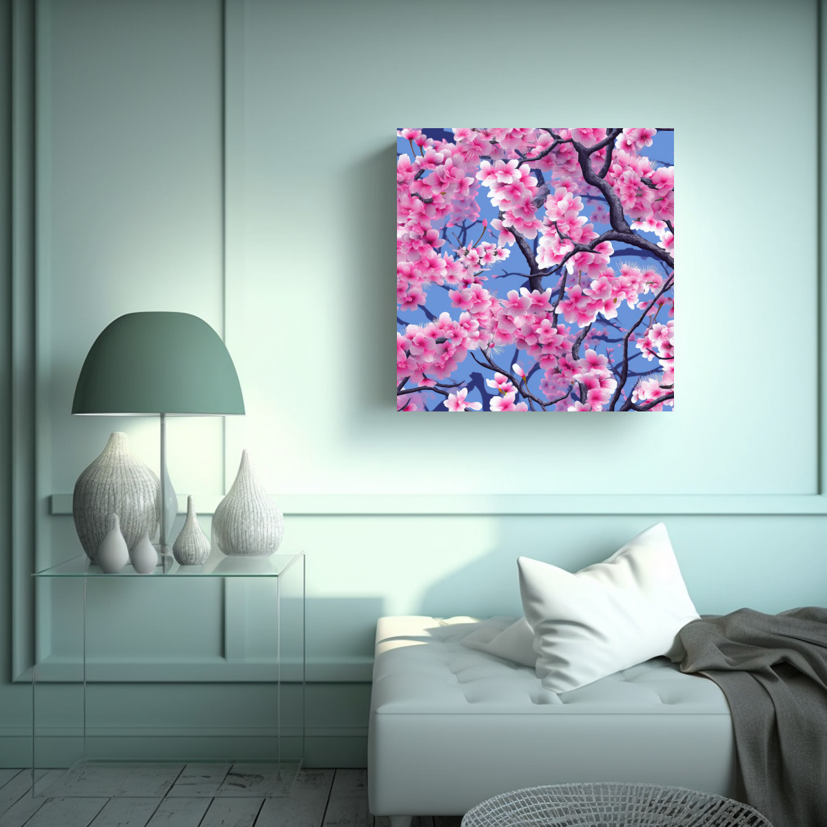 FOTOGRAFÍA CANVA DE PATRÓN DE CEREZO JAPONÉS 20X20 CM - 2