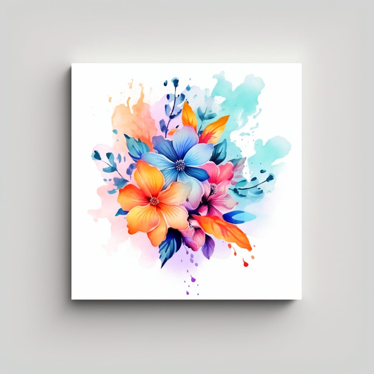 COMPOSICIÓN ABSTRACTA EN LIENZO CON ELEMENTOS 90X90 CM - 1