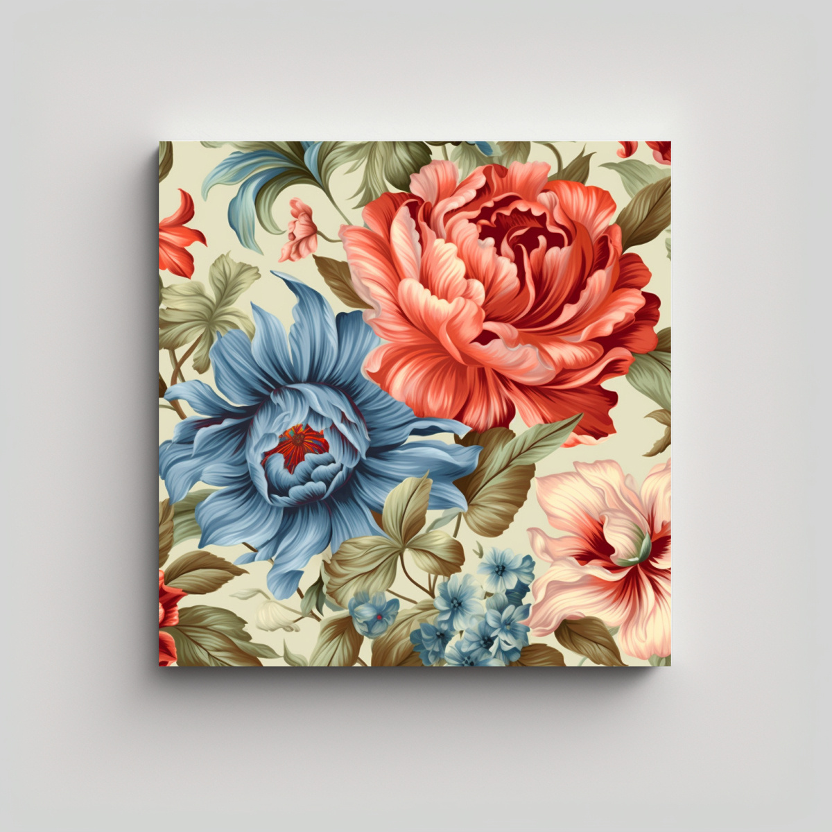 COMPOSICIÓN DE ARTE Y EQUILIBRIO: PATRÓN FLORAL 70X70 CM - 1
