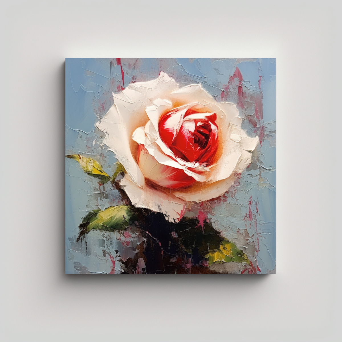 CUADRO VINTAGE REFINADO CANVA: LE NOIR A ROSE CON 60X60 CM - 1