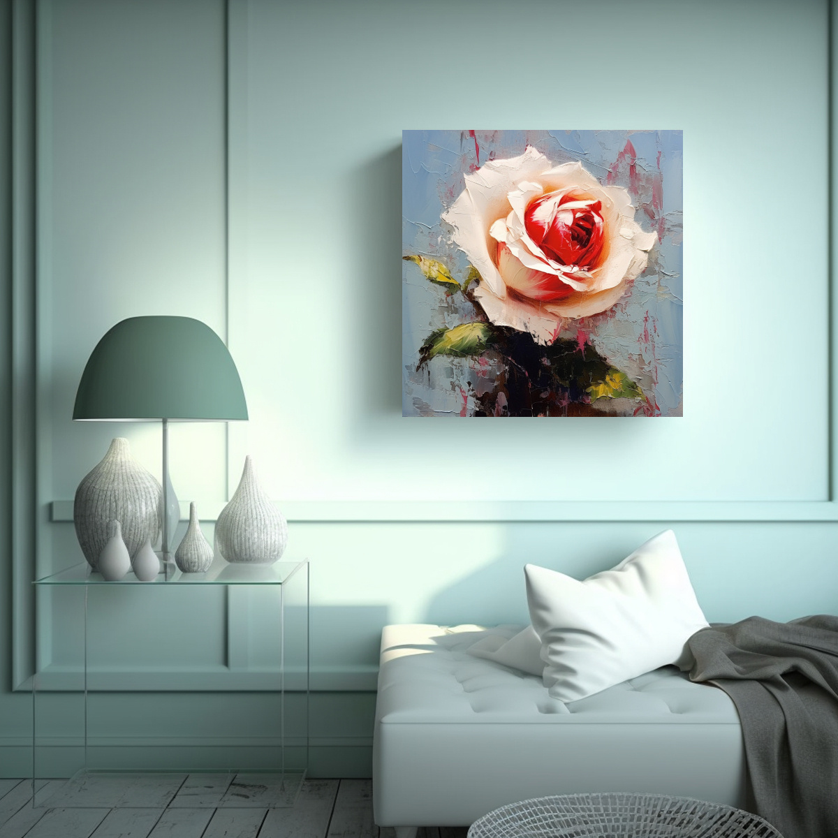 CUADRO VINTAGE REFINADO CANVA: LE NOIR A ROSE CON 60X60 CM - 2