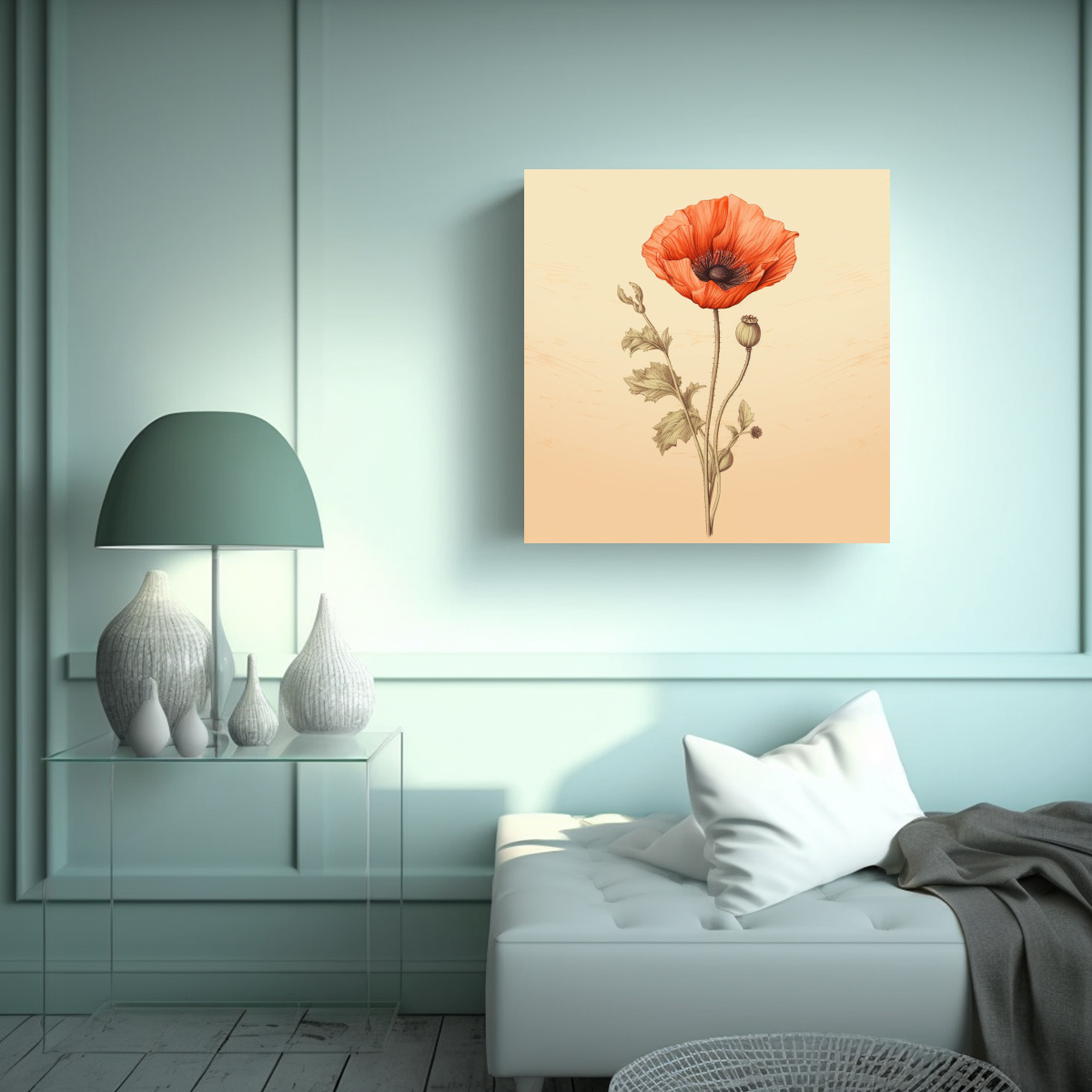 ARTE MINIMALISTA: VITALIDAD EN IMAGEN VECTORIAL A 90X90 CM - 2