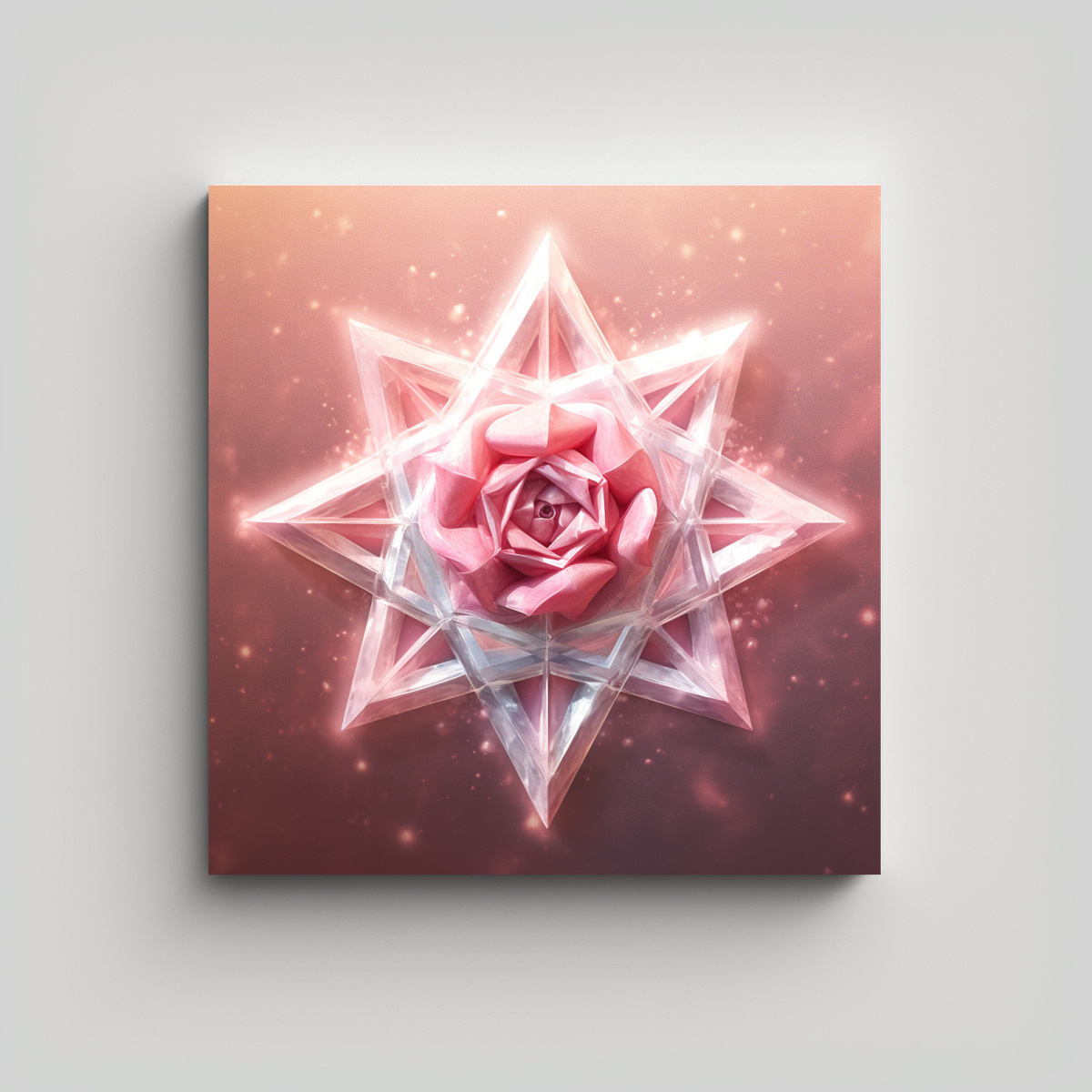 CUADRO IMPACTANTE CON LOGO DE CRISTAL MERKABA EN 50X50 CM - 1