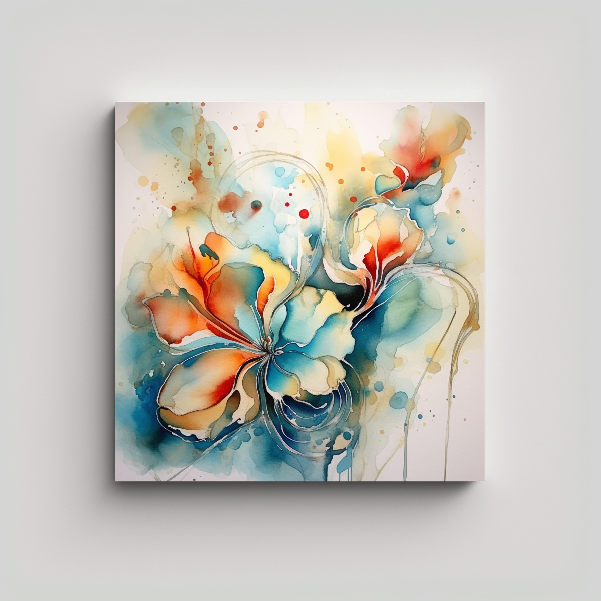 COMPOSICIÓN DE ARMONÍA FLORAL ABSTRACTA EN 80X80 CM - 1