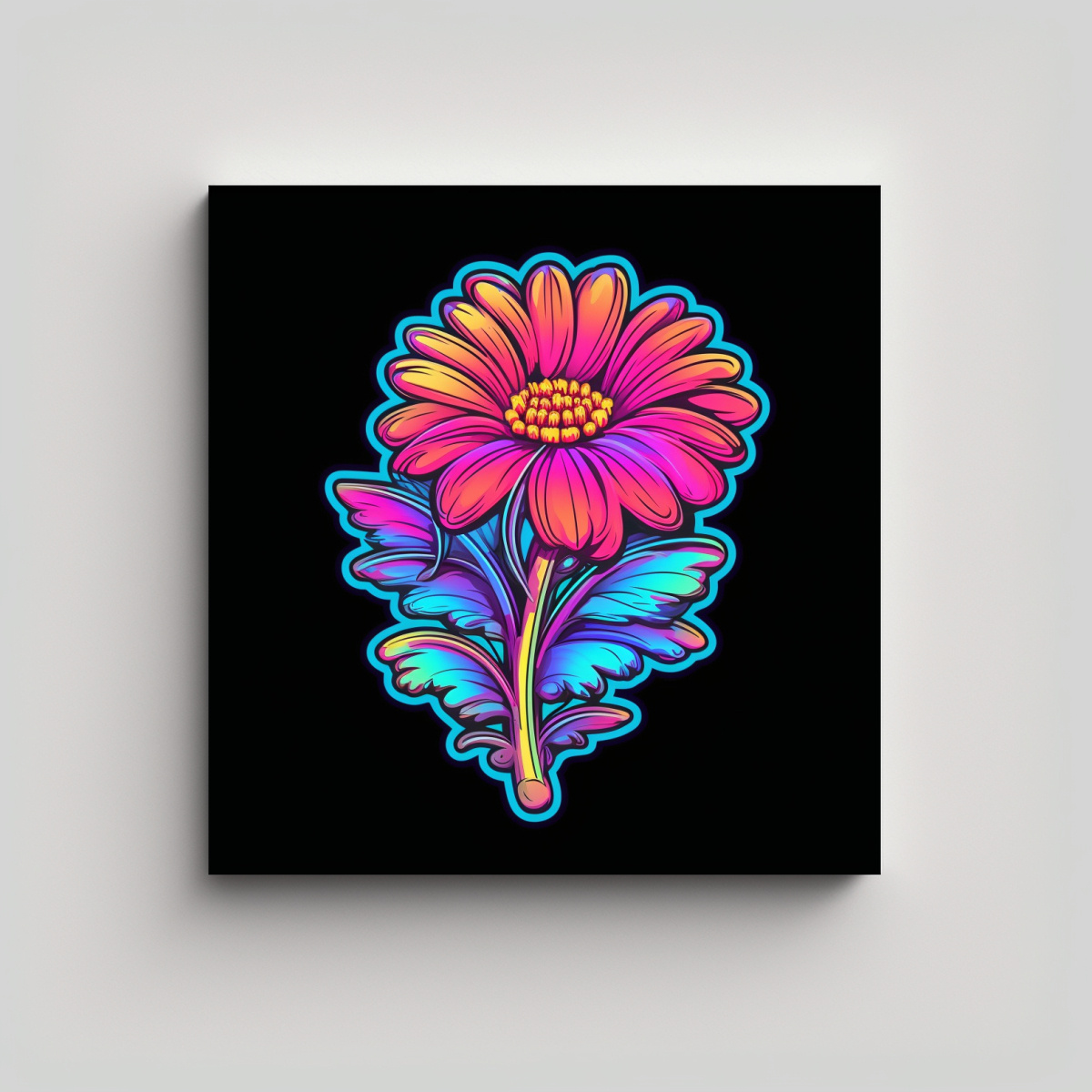 ADHESIVO DE ARTE DE PARED DAISY FLOWER EN COLORES 60X60 CM - 1