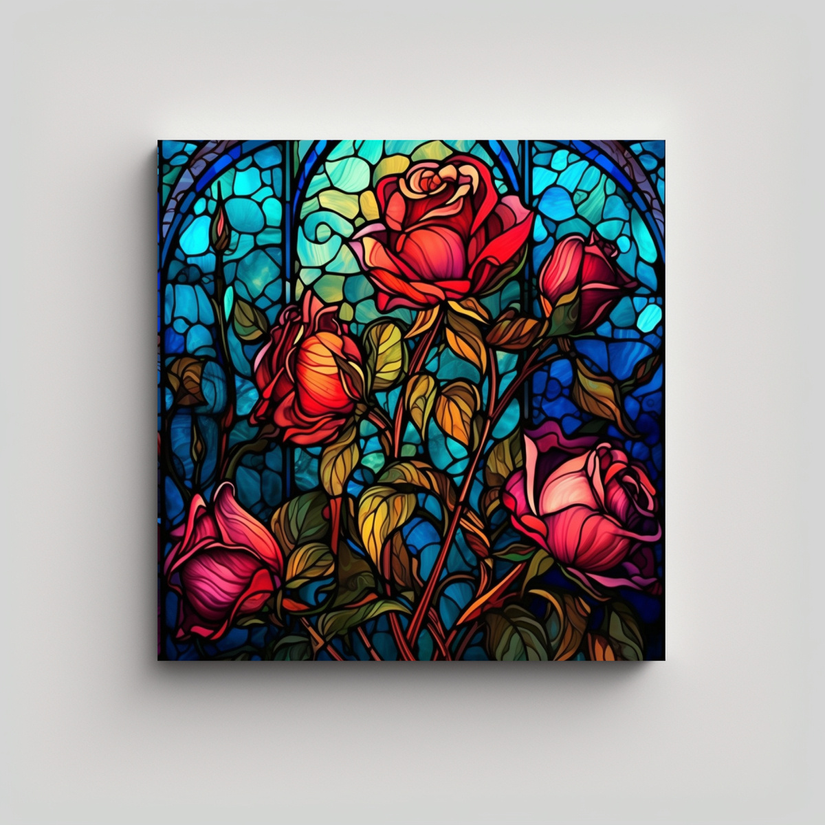 Ripley - ROSES DE VITRAL URBANO: ARTE REALISTA DE ALTA 40X40 CM