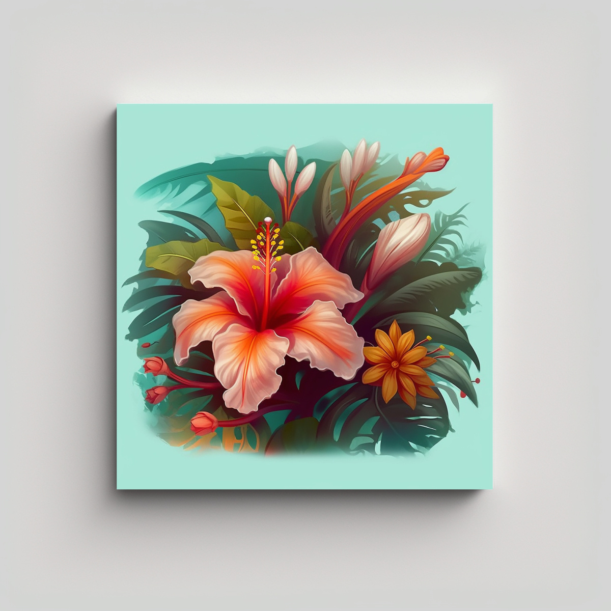 INSPIRADOR CUADRO DECORATIVO CANVA DE FLORES 20X20 CM - 1