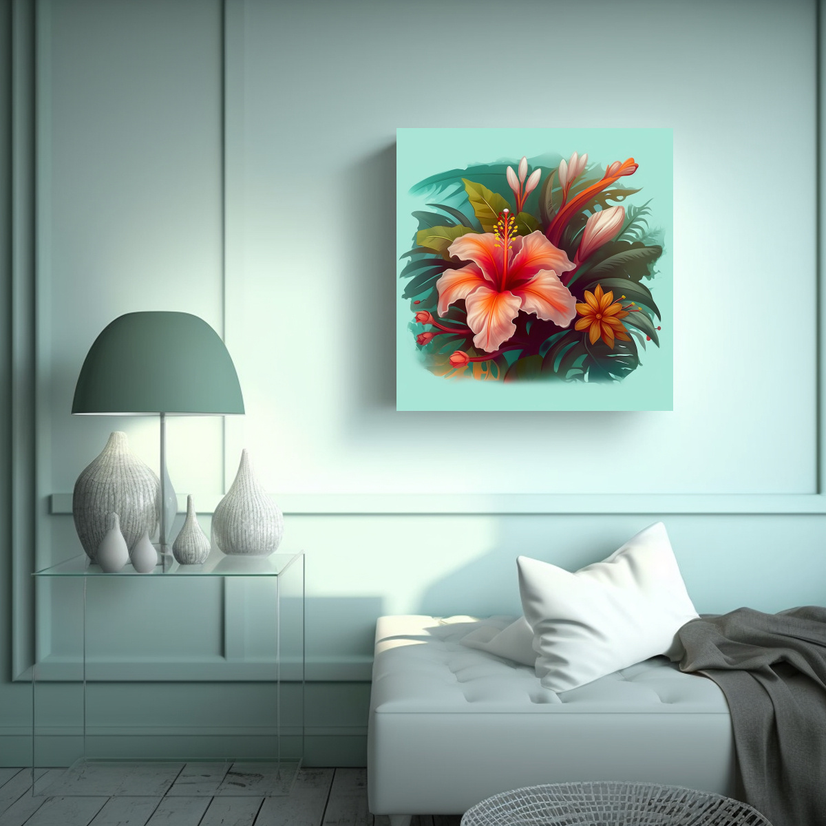 INSPIRADOR CUADRO DECORATIVO CANVA DE FLORES 20X20 CM - 2