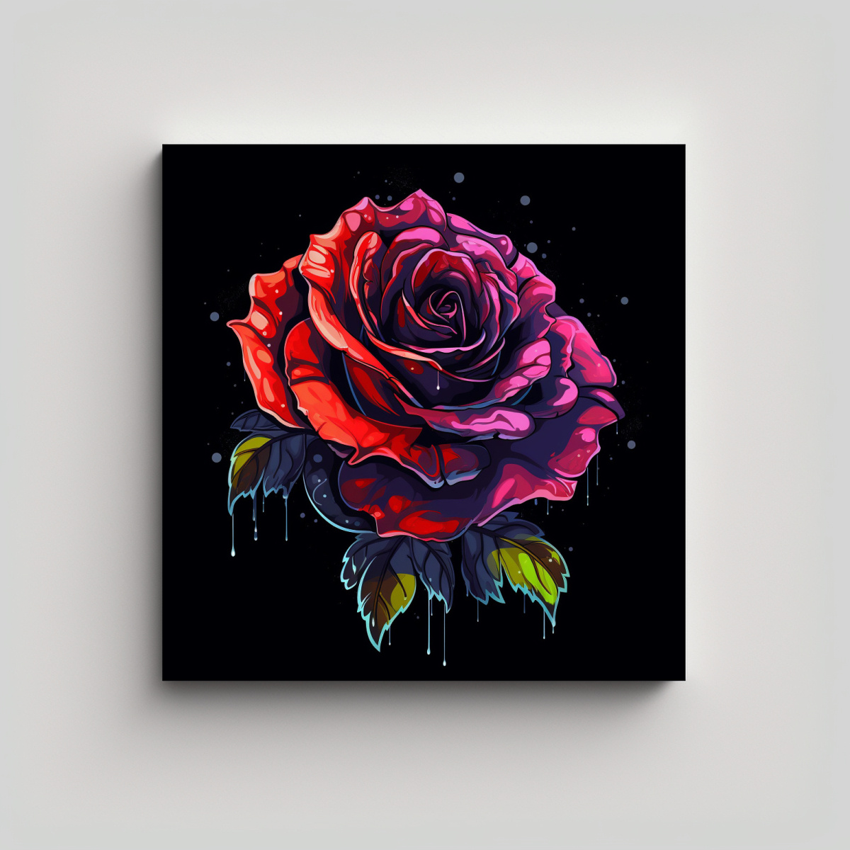 COMPOSICIÓN DE ROSA ESTILO ANIME EN MOVIMIENTO 30X30 CM - 1