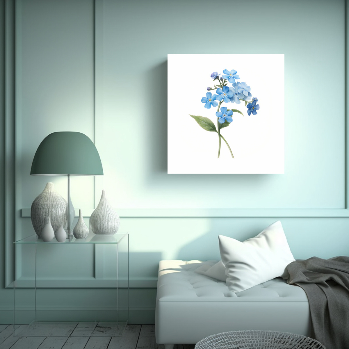 CUADRO MODERNO FORGETMENOT: ESTILO ÓLEO 40X40 CM - 2