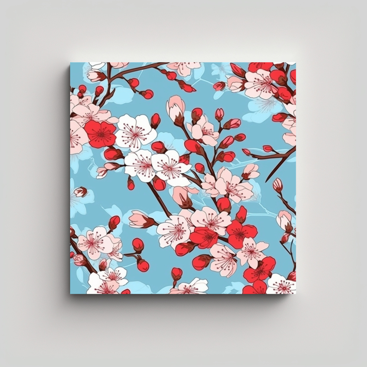 CUADRO DE COMPOSICIÓN CON PATRÓN JAPONÉS DE 80X80 CM - 1