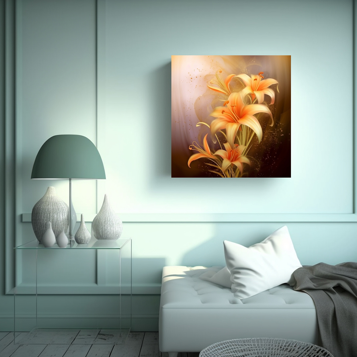 ARMONÍA DE COLORES EN CUADRO ESTILO CHINO CON 60X60 CM - 2