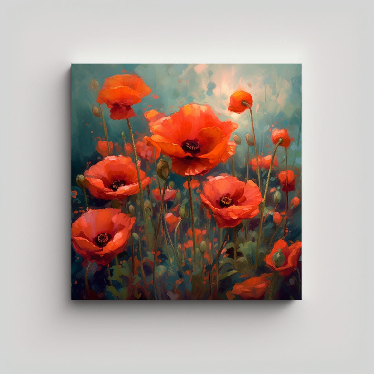 CUADRO DIGITAL VANGUARDIA THE POPPIES POR SETH 20X20 CM - 1