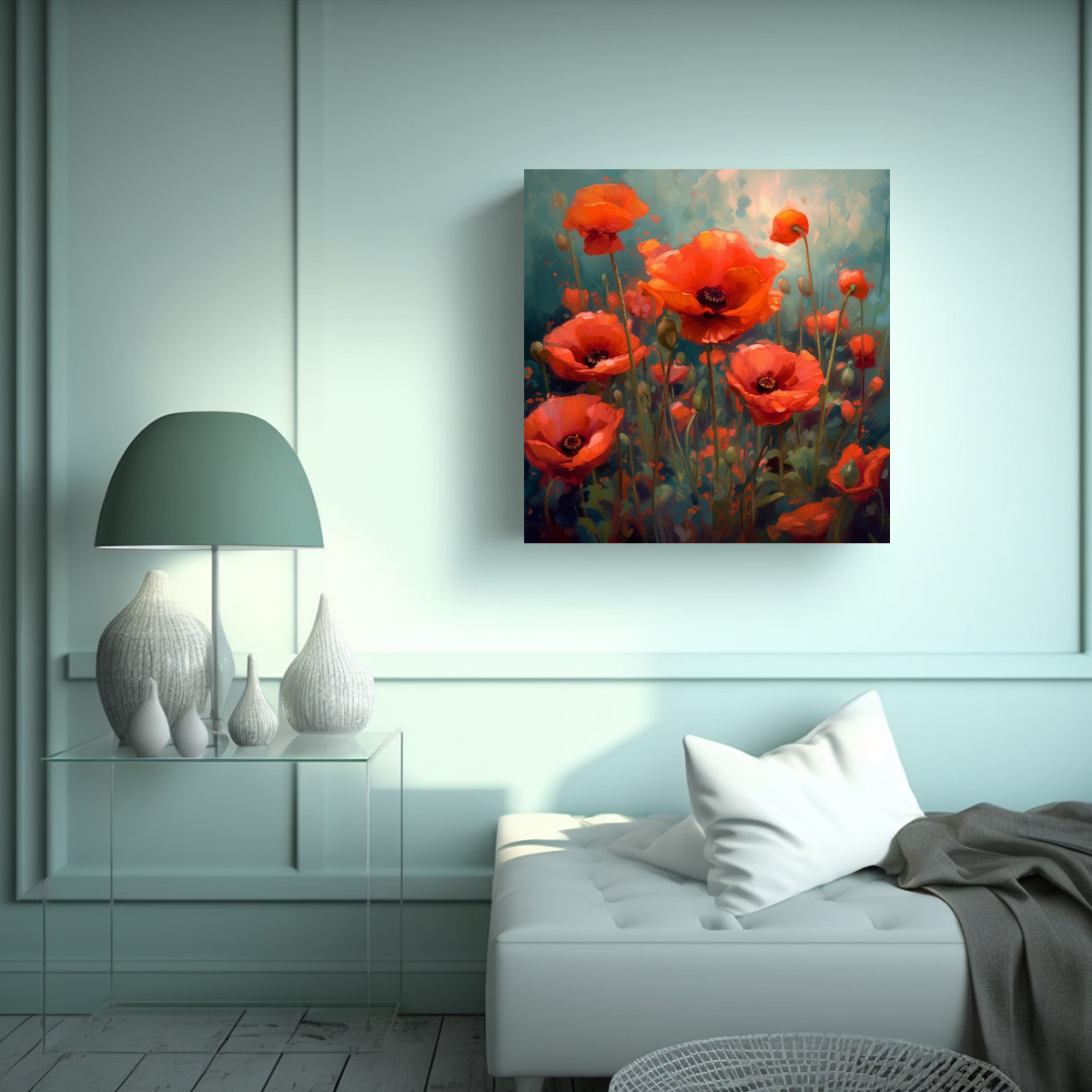 CUADRO DIGITAL VANGUARDIA THE POPPIES POR SETH 20X20 CM - 2
