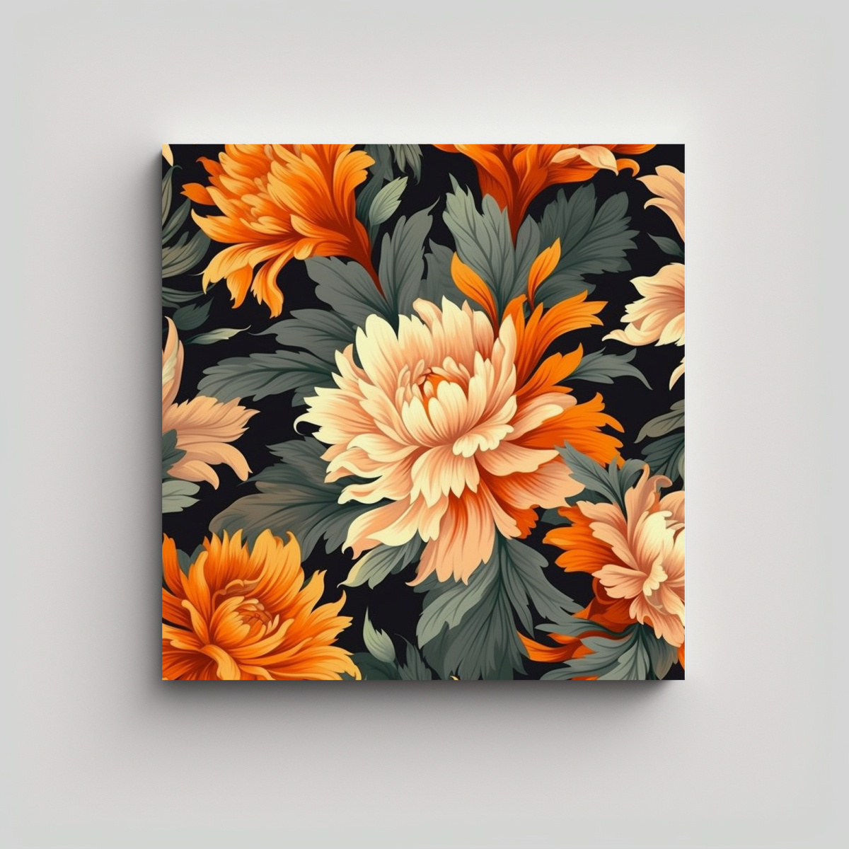 ILUSTRACIÓN FLORAL EN BASTIDOR: IMPACTO VISUAL Y 90X90 CM - 1