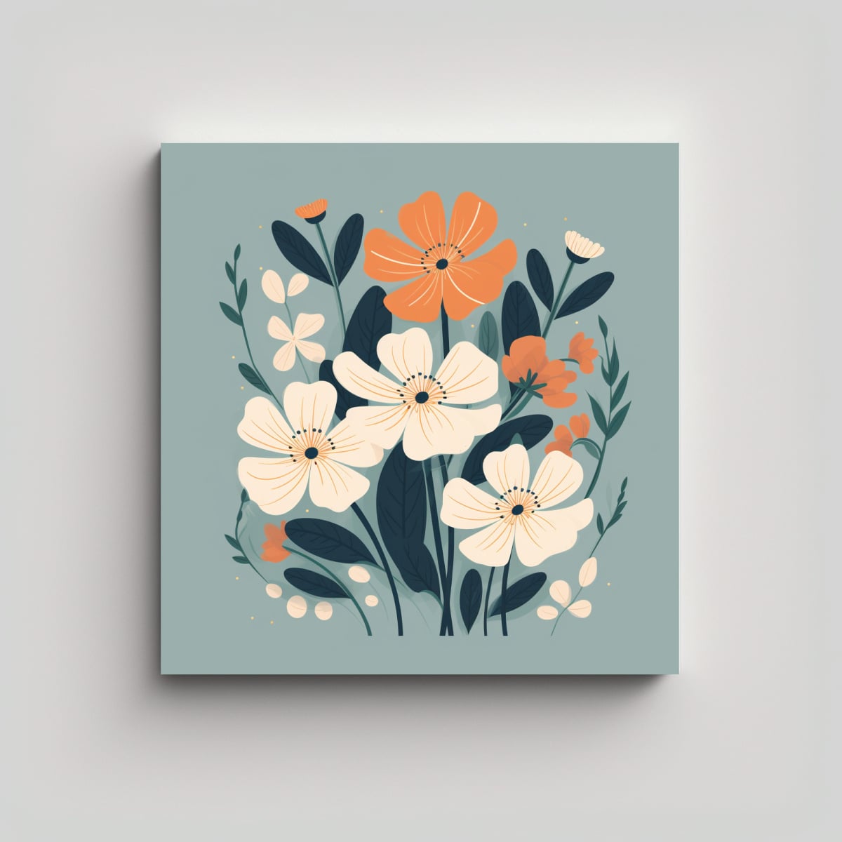 ILUSTRACIÓN LINDA DE FLORES EN CUADRO DECORATIVO 100X100 CM - 1