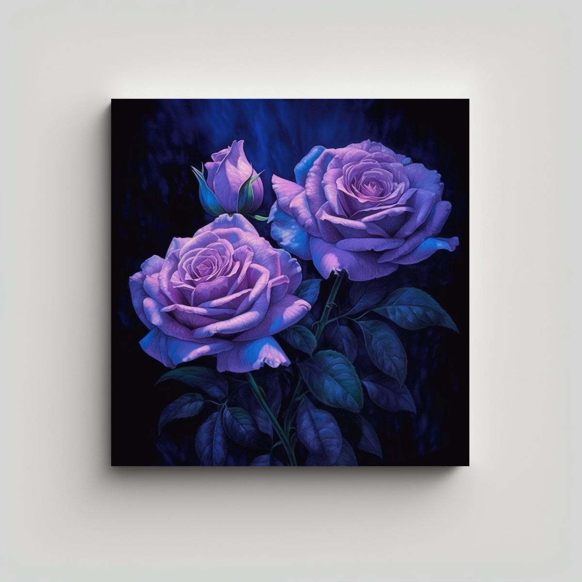 COMBINACIÓN FINAS LÍNEAS EN CANVA: ROSAS 70X70 CM - 1