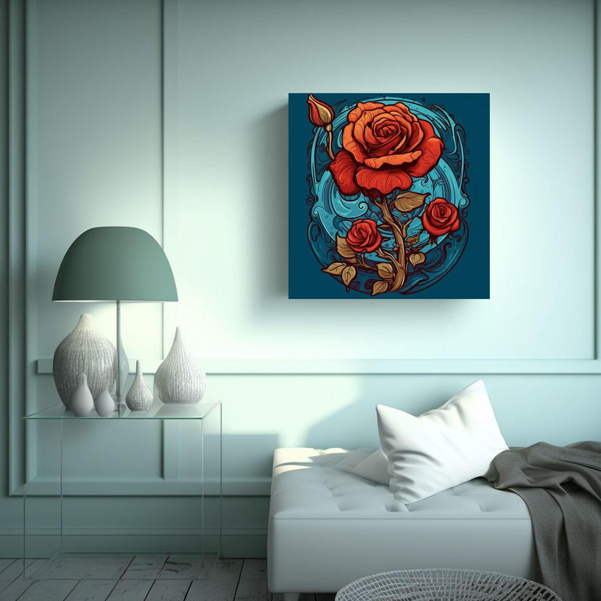 CUADROS DECORATIVOS: ALEGRÍA DE ROSAS EN ESTILO 30X30 CM - 2