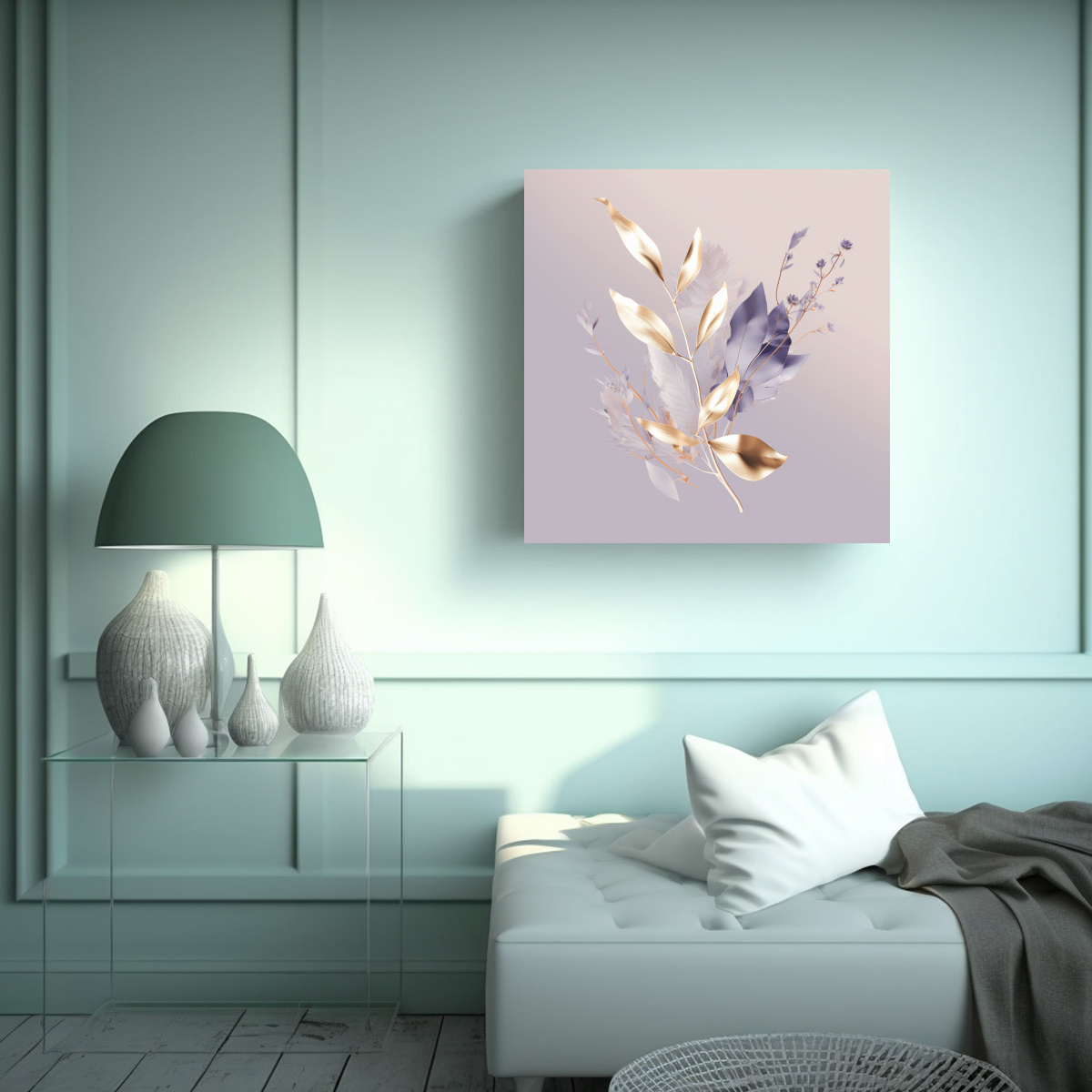 ILUSTRACIÓN MINIMALISTA ABSTRACTA EN TELA 70X70 CM - 2