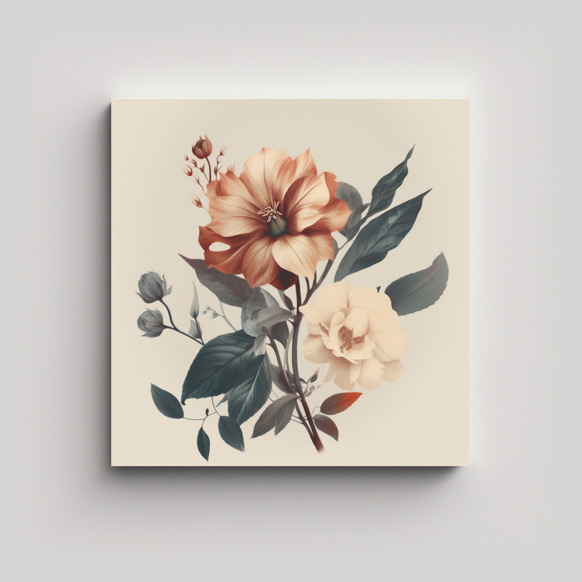 BELLEZA VANGUARDISTA: CUADRO DECORATIVO FLORAL EN 70X70 CM - 1
