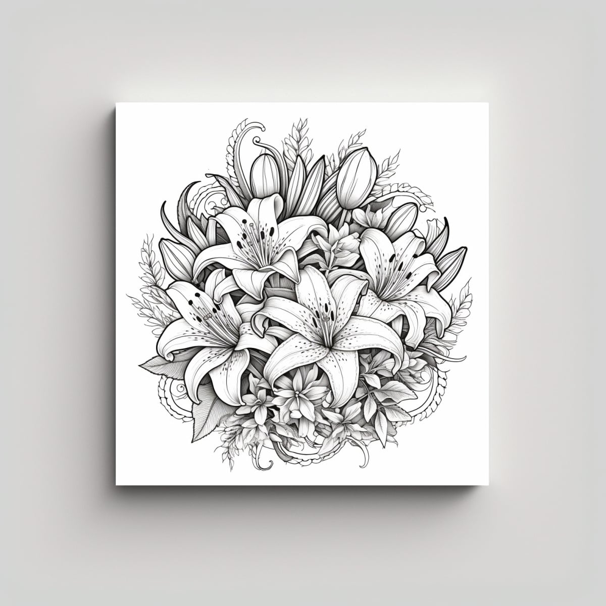 CUADRO DECORATIVO CANVA: BOUQUET DE LIRIOS Y 20X20 CM - 1