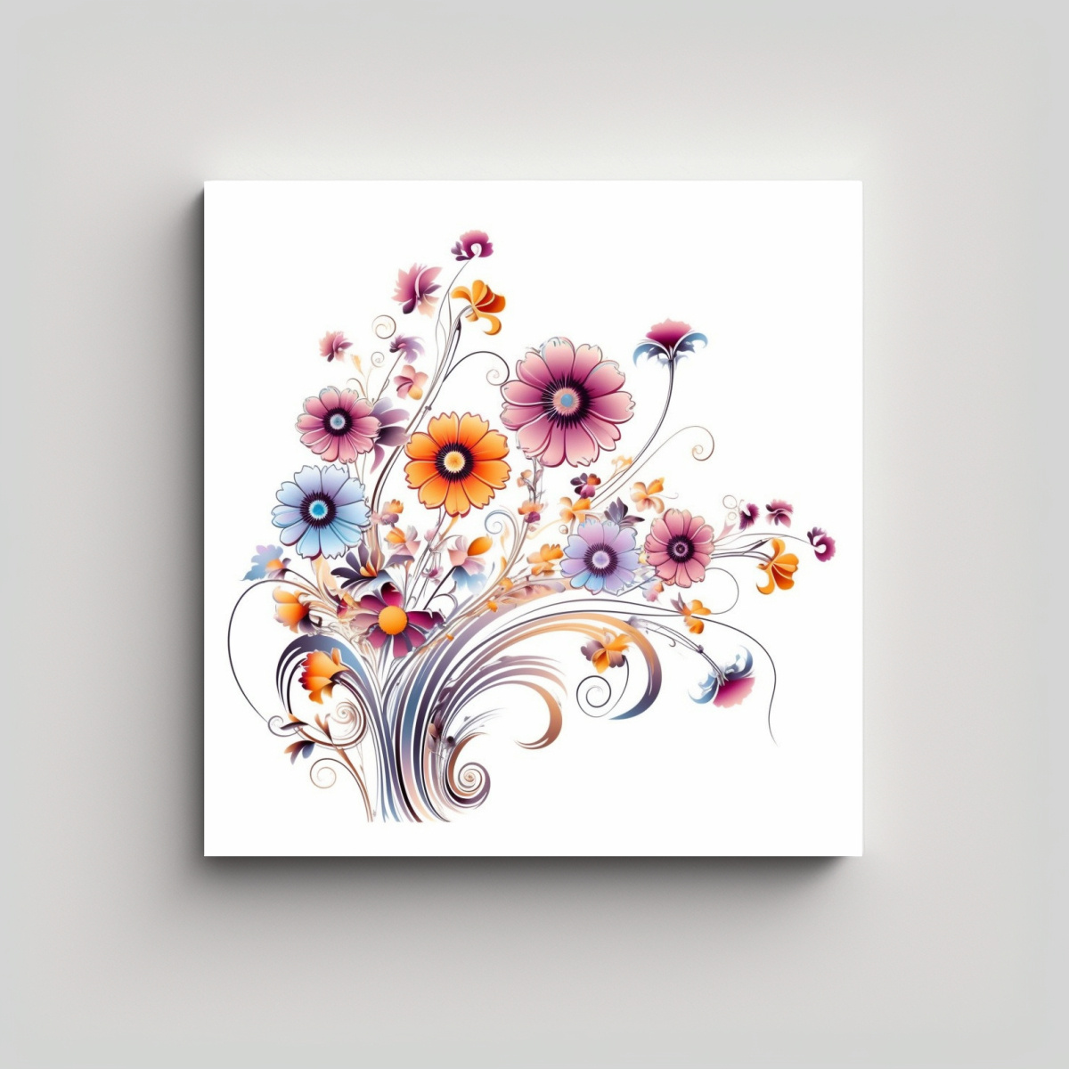 ARTE JUVENIL Y DISEÑO DE PAISAJE FLORAL - 60X60 CM - 1