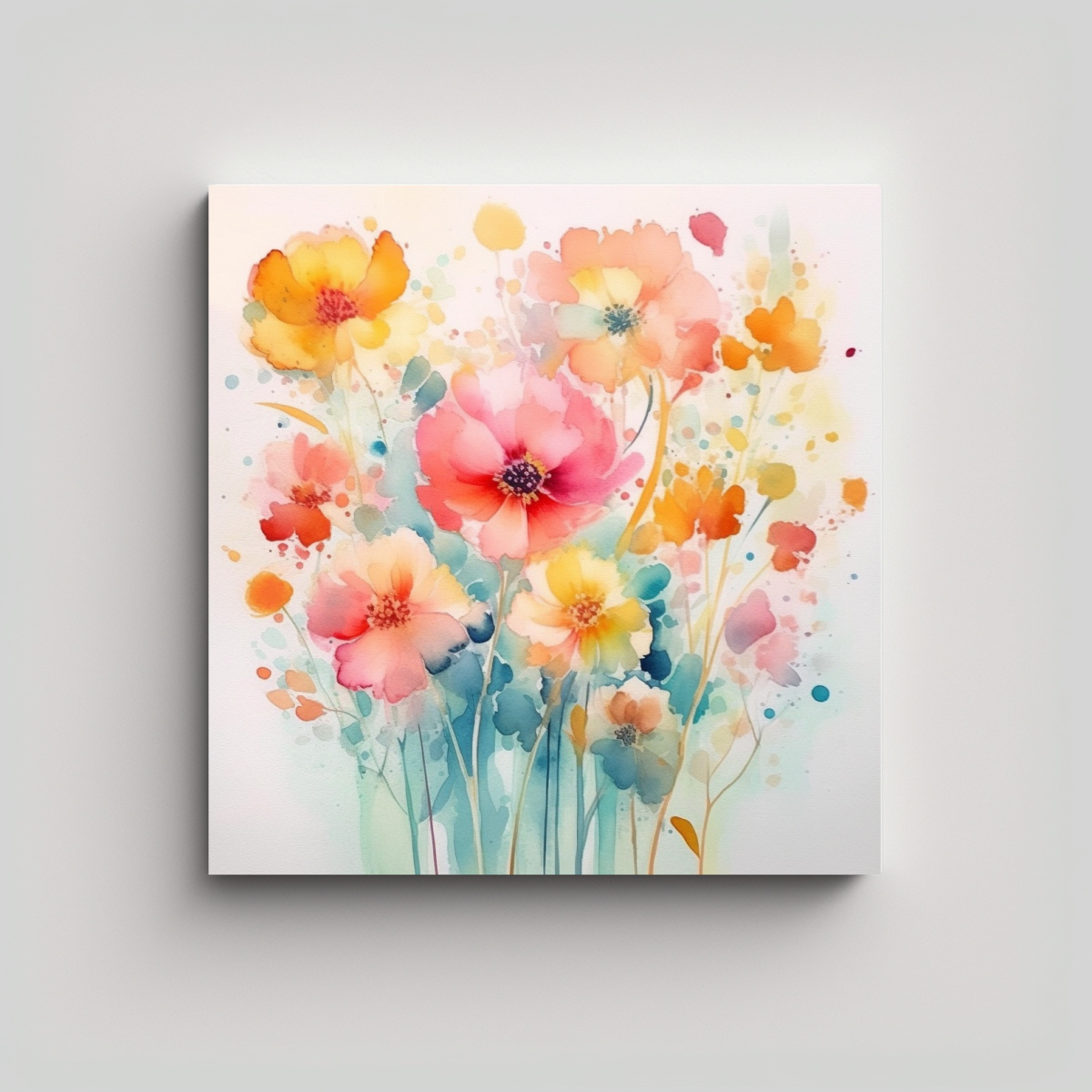 CUADROS DECORATIVOS CONCEPTUALES CANVA CON FLORES 60X60 CM - 1