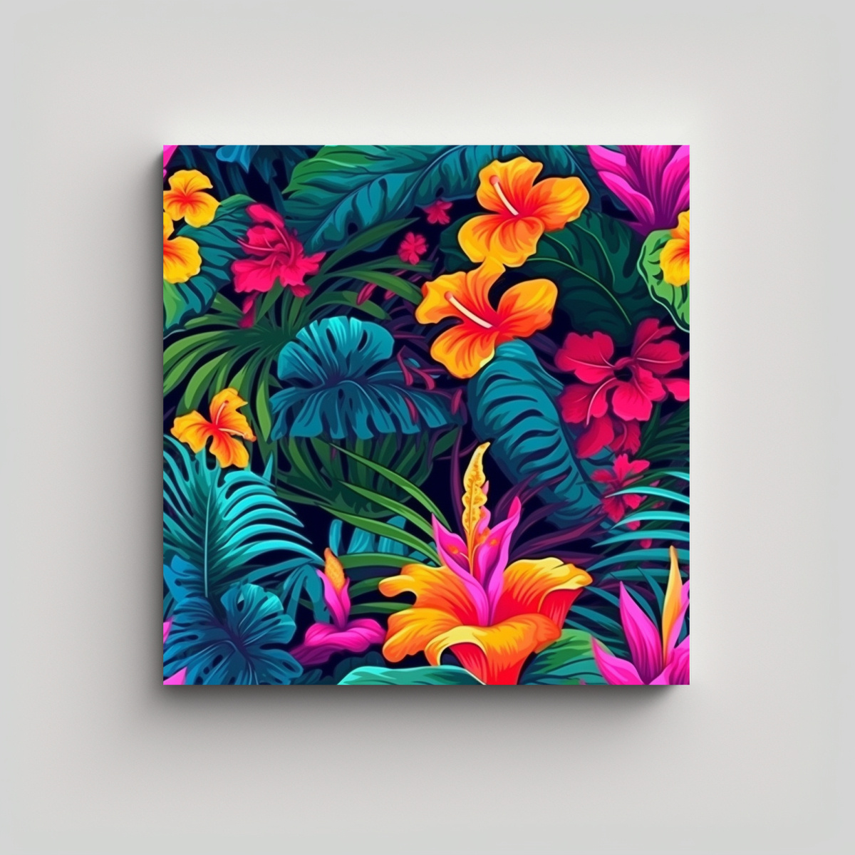 CUADRO JUVENIL 4K DE PLANTAS Y FLORES TROPICALES 30X30 CM - 1