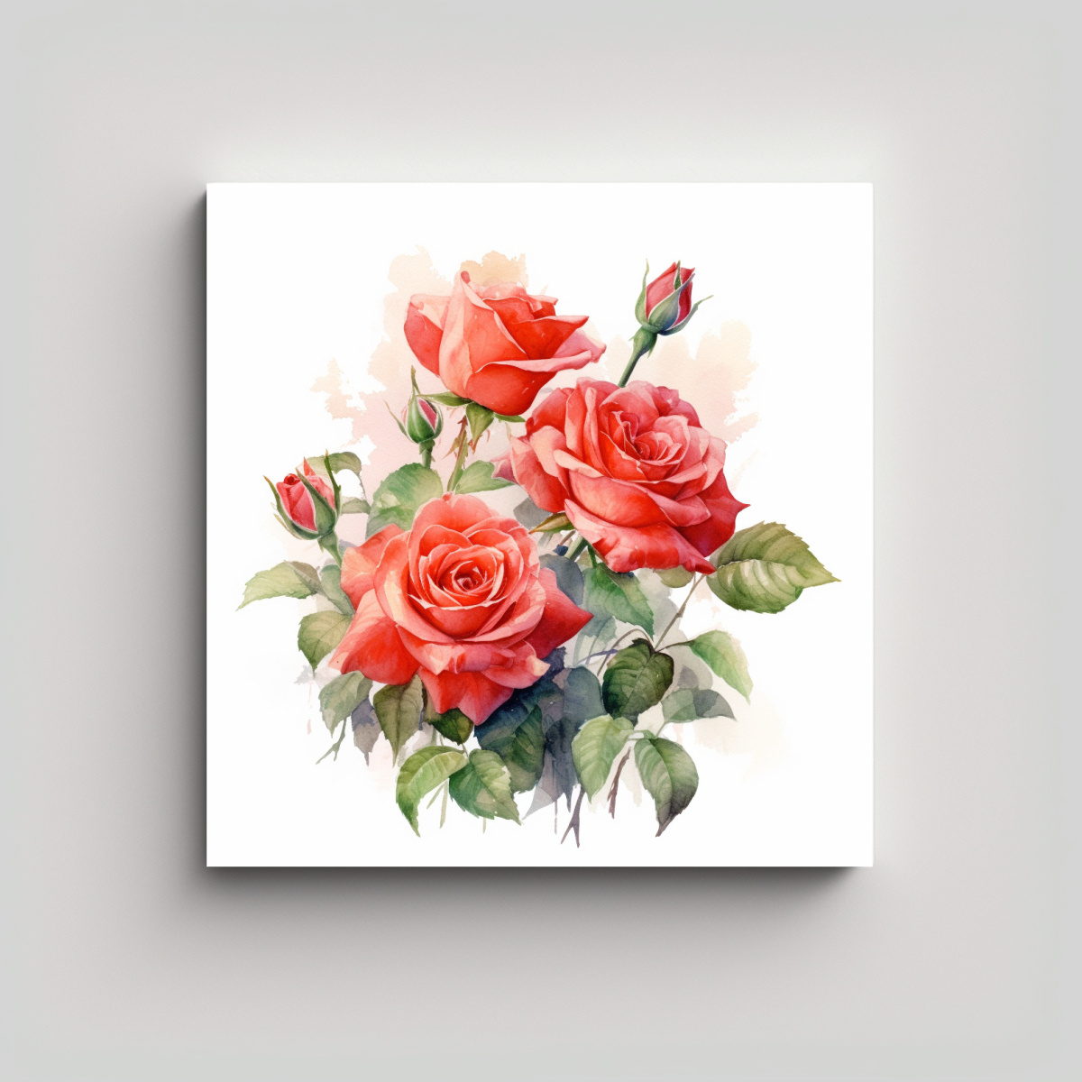 CUADRO DE ROSAS ROJAS ESTRELLADAS EN MOVIMIENTO - 20X20 CM - 1