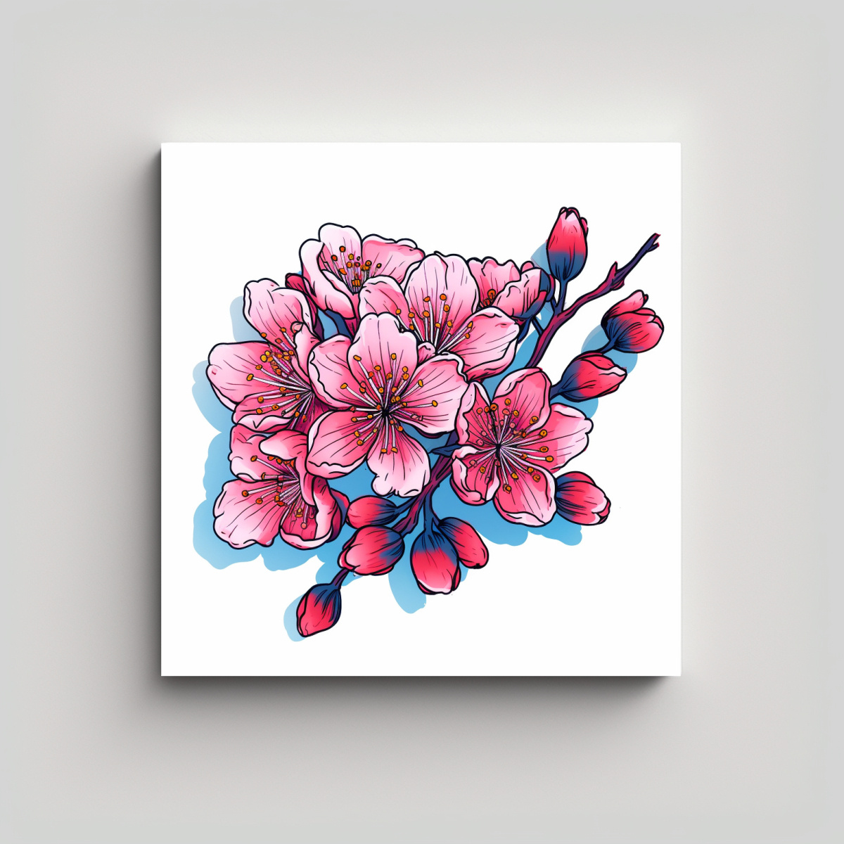 ILUSTRACIÓN SATURADA NADEIN SAKURA CON ARTE DE 30X30 CM - 1