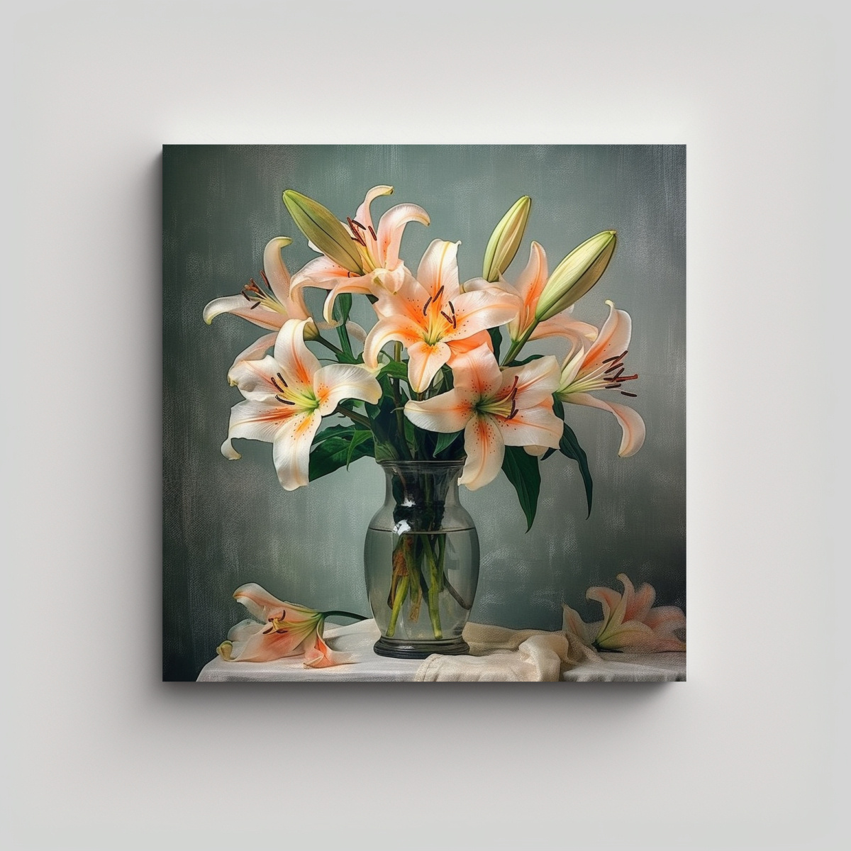 ESQUEMA INSPIRADOR DE FLORES DE LIRIO EN TELA 90X90 CM - 1