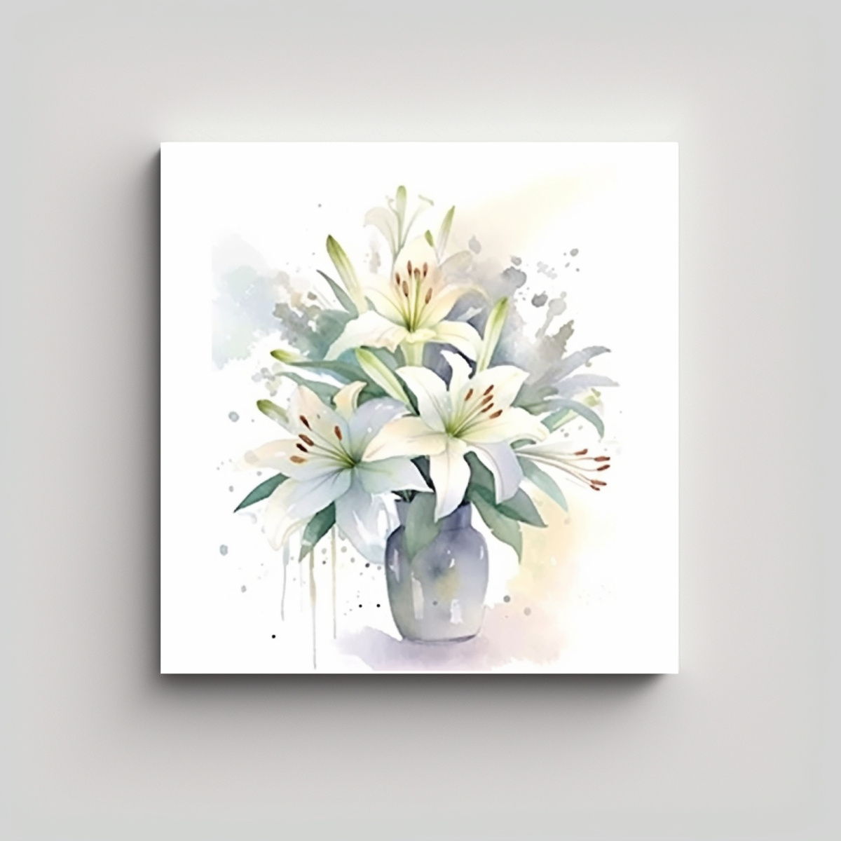 EXPOSICIÓN CUADRO MODERNO: LILLIES EN TONOS Y 50X50 CM - 1