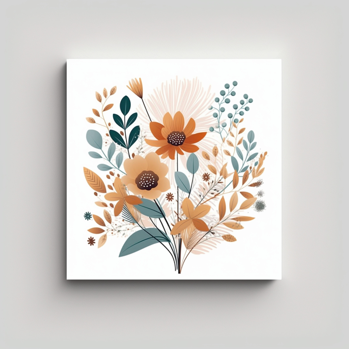 ILUSTRACIÓN BOHO MODERNA EN TELA MULTICOLOR CON 70X70 CM - 1