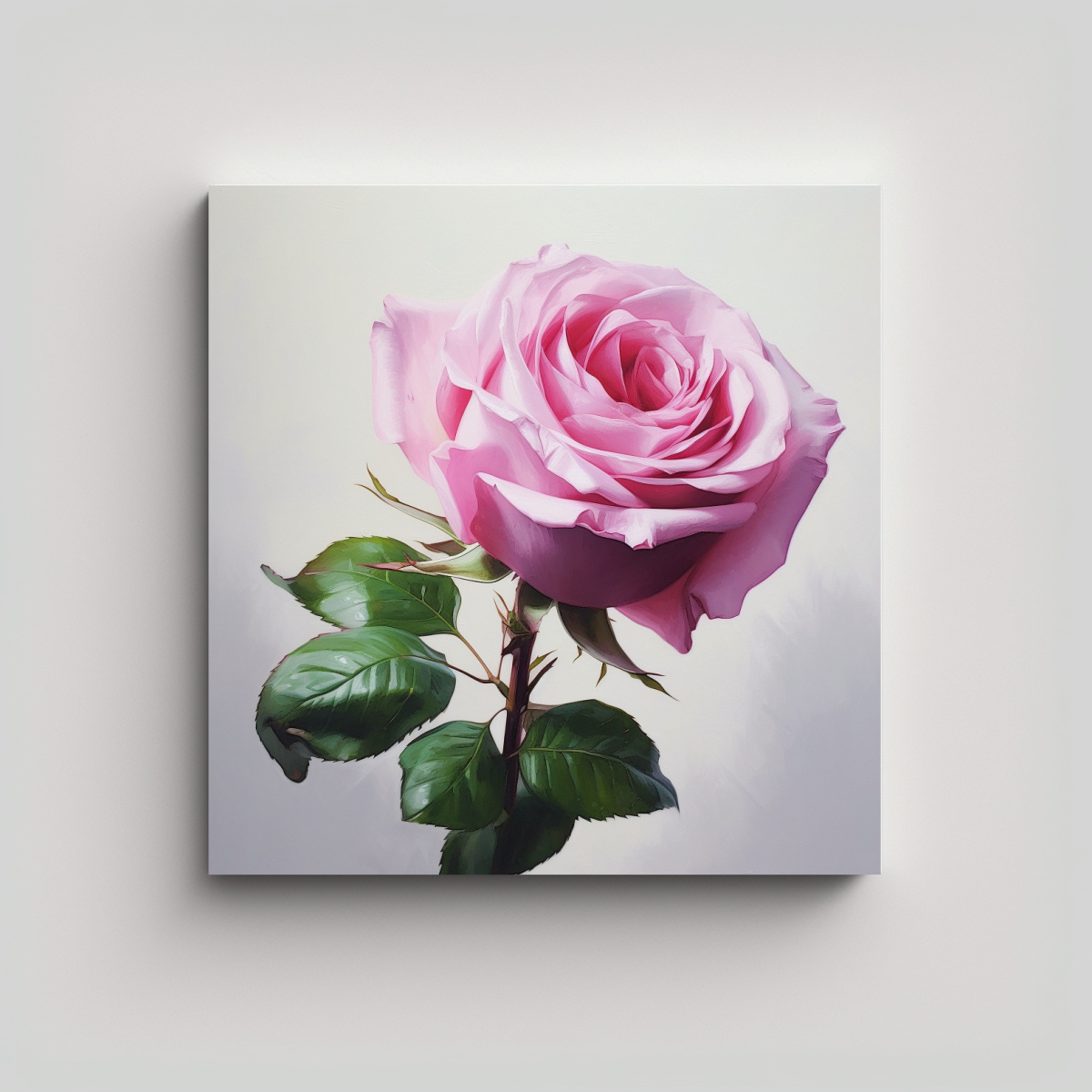 TÉCNICA DE PINCEL AL ÓLEO: ROSA ROSA ABSTRACTA 60X60 CM - 1