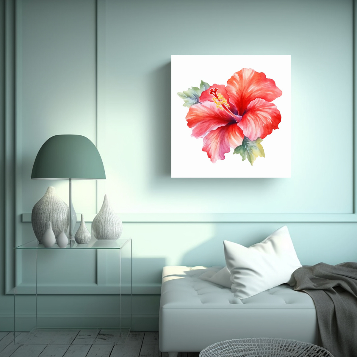 CUADRO POP ART INTENSO: HIBISCUS IRIDISCENTE EN 80X80 CM - 2