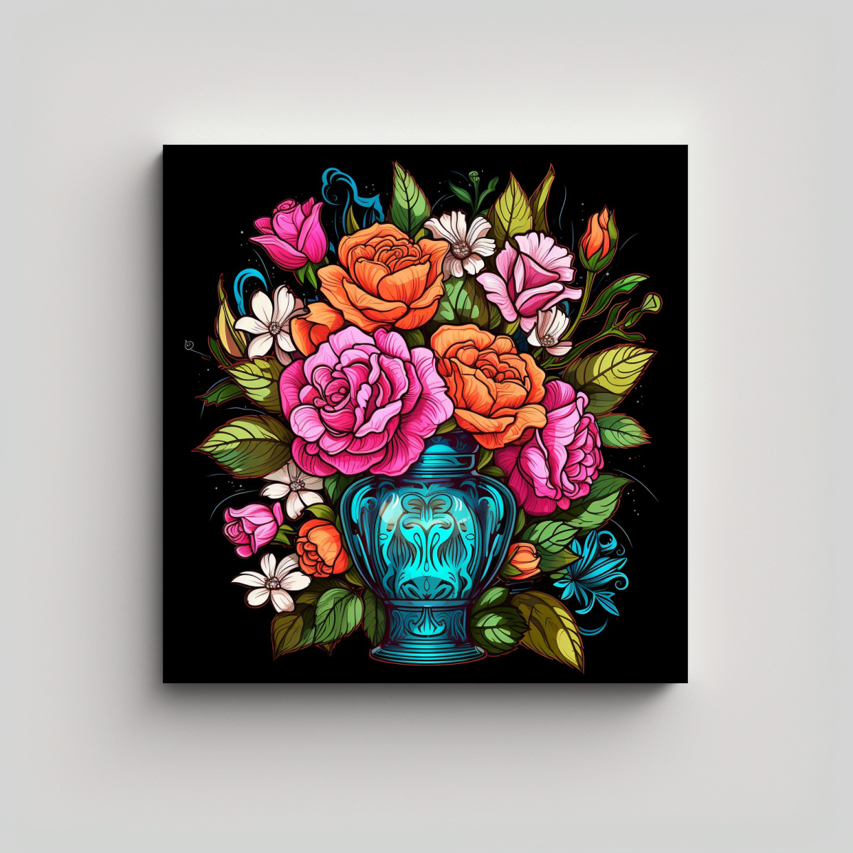 ILUSTRACIÓN DINÁMICA Y COLORIDA DE ALTA 90X90 CM - 1