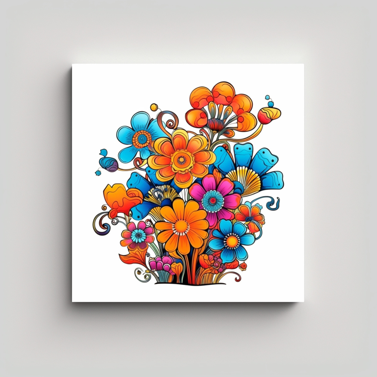 ILUSTRACIÓN MÁGICA DE FLORES ABSTRACTAS 20X20 CM - 1