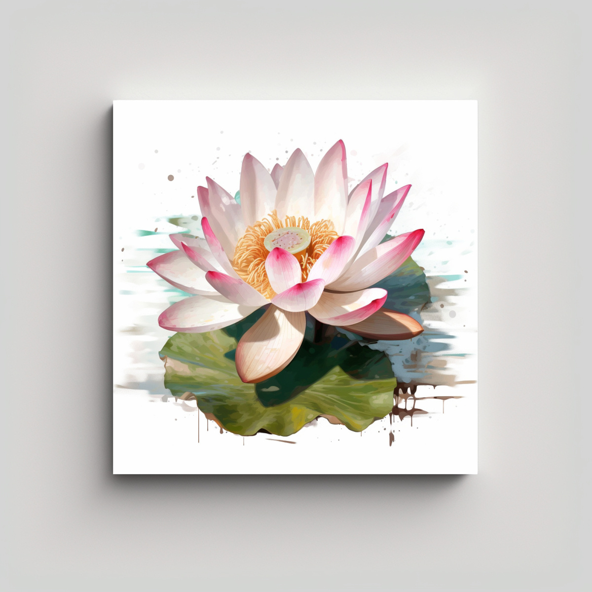SUBLIMADA CANVA DE LOTO EN ÓLEO: COLORES 70X70 CM - 1