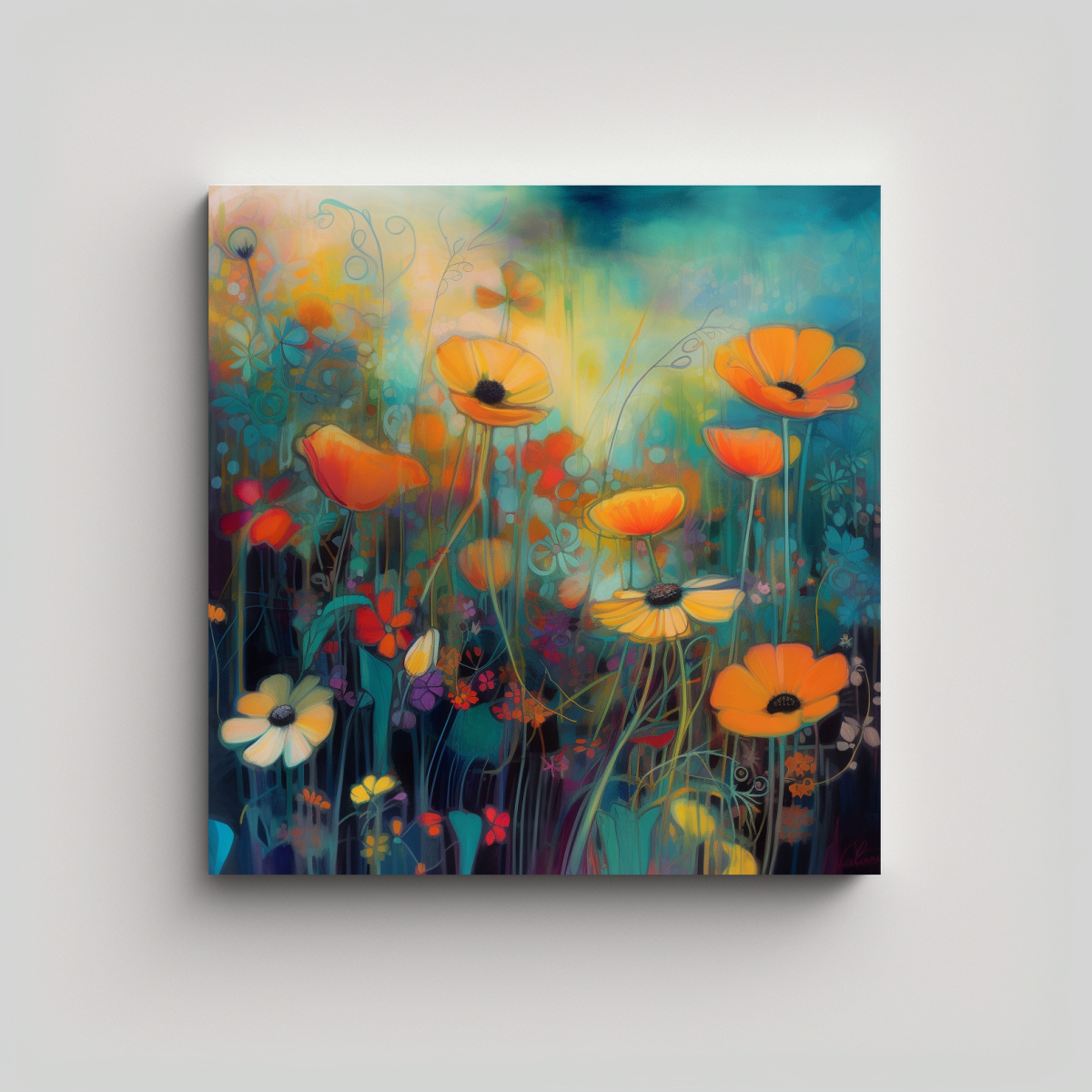 REGALO DE LIENZO ABSTRACTO MULTIMEDIOS CON 50X50 CM - 1