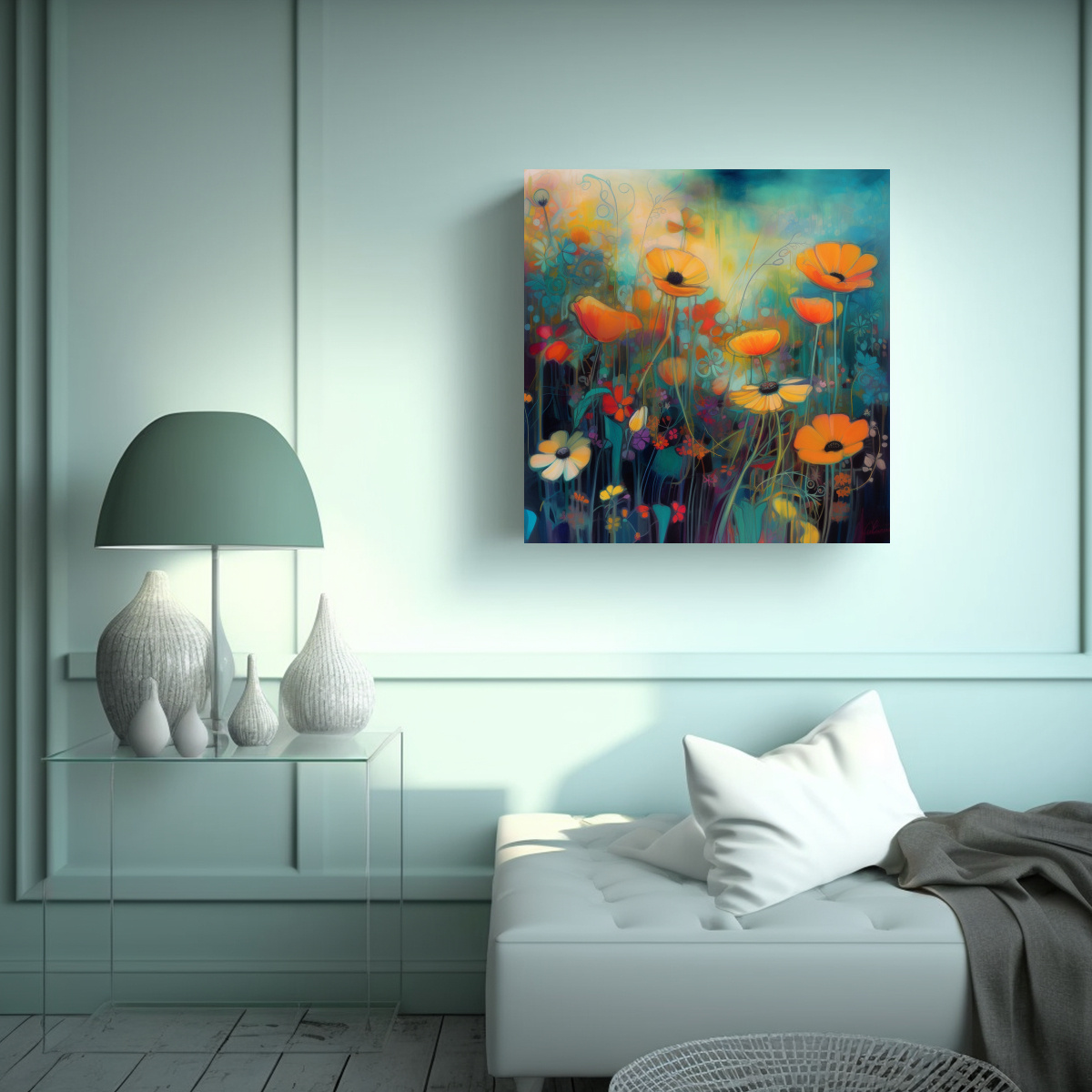 REGALO DE LIENZO ABSTRACTO MULTIMEDIOS CON 50X50 CM - 2