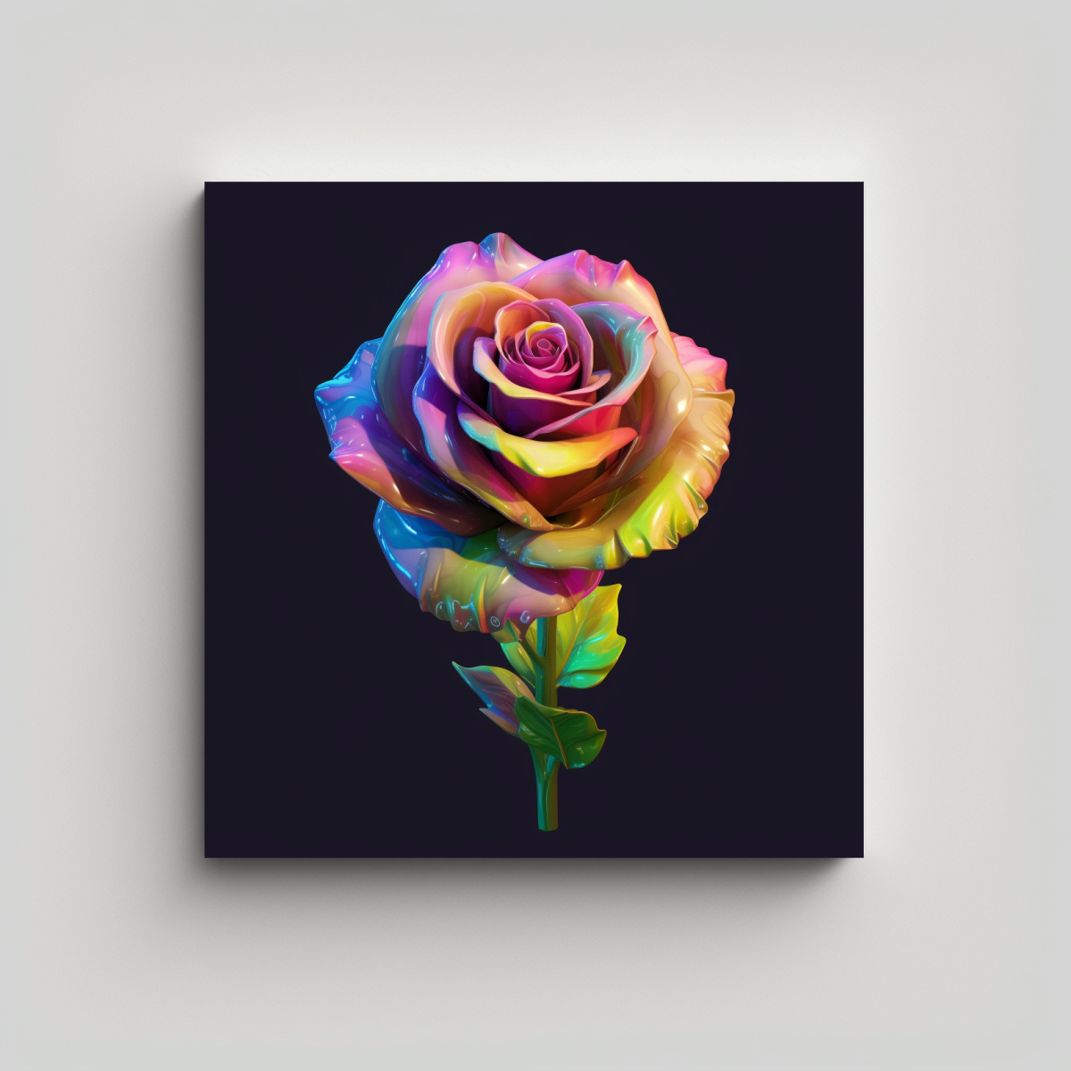 COMPOSICIÓN ADORABLE: ROSA EN ROSA CON DESTELLOS 90X90 CM - 1