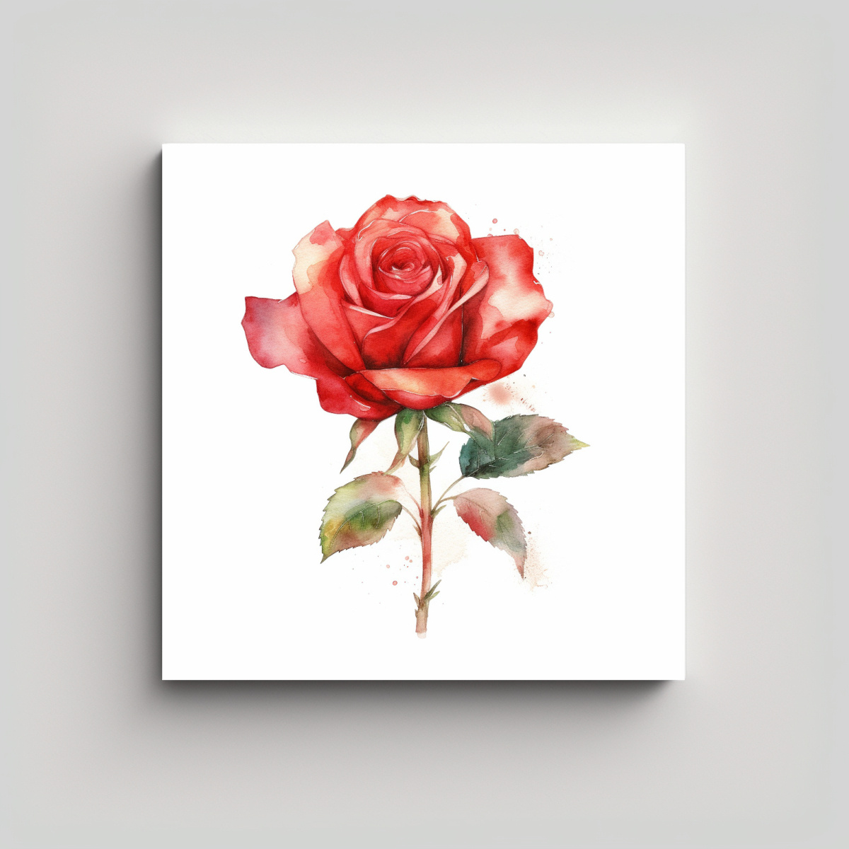 ARMONÍA DE COLORES EN DIBUJO DE ROSA ROJA CON 70X70 CM - 1