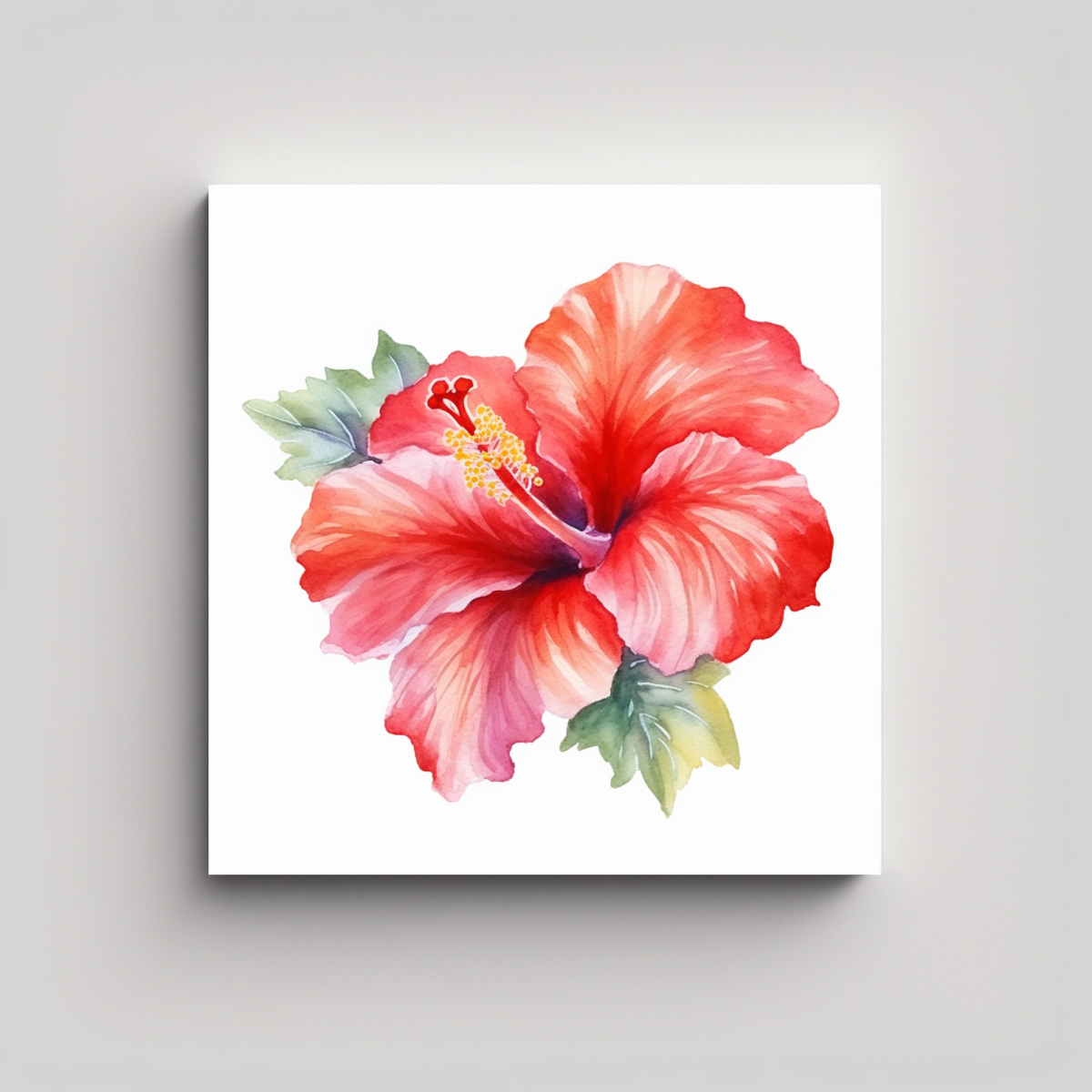 CUADRO POP ART INTENSO: HIBISCUS IRIDISCENTE EN 60X60 CM - 1