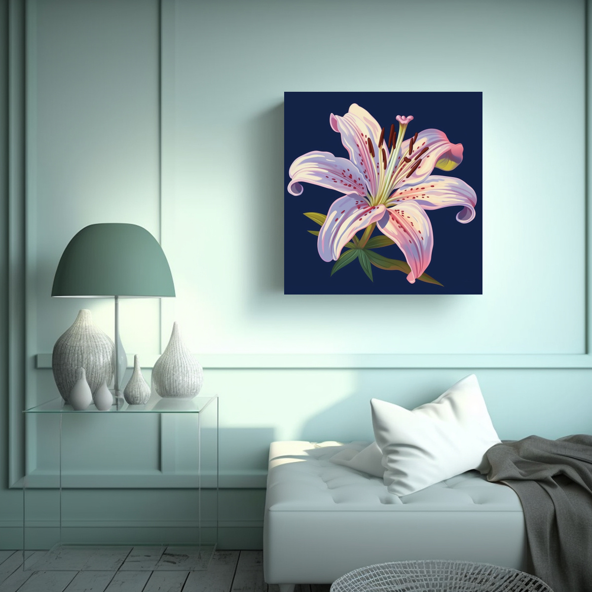ILUSTRACIÓN DE LIRIO: CUADRO DECORATIVO EN 50X50 CM - 2