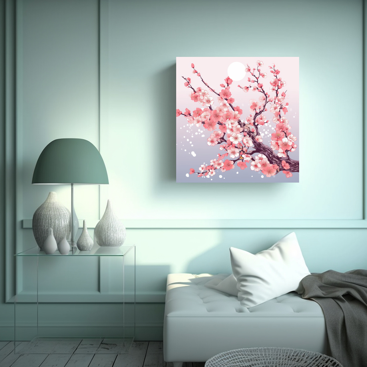 MURAL VINTAGE EN LIENZO CON IMAGEN VECTORIAL DE 100X100 CM - 2