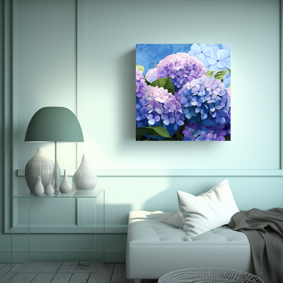 ILUSTRACIONES ELEGANTES DE HORTENSIAS EN VECTOR - 40X40 CM - 2