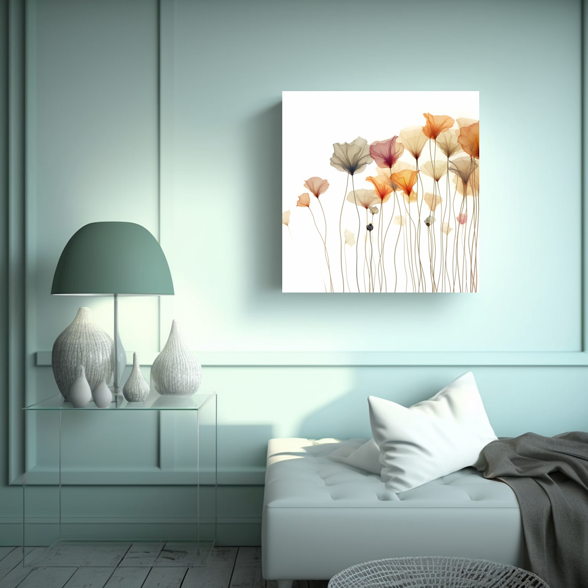 EXUBERANTE DISEÑO FLORAL EN CANVA PARA 90X90 CM - 2