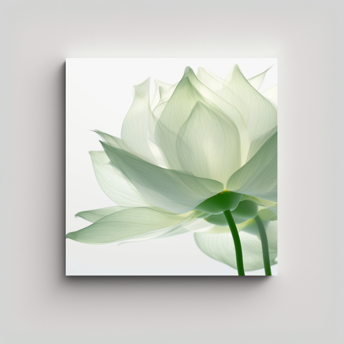 CUADRO DECORATIVO DE HOJAS DE LOTO EN REFLEJO CON 40X40 CM - 1